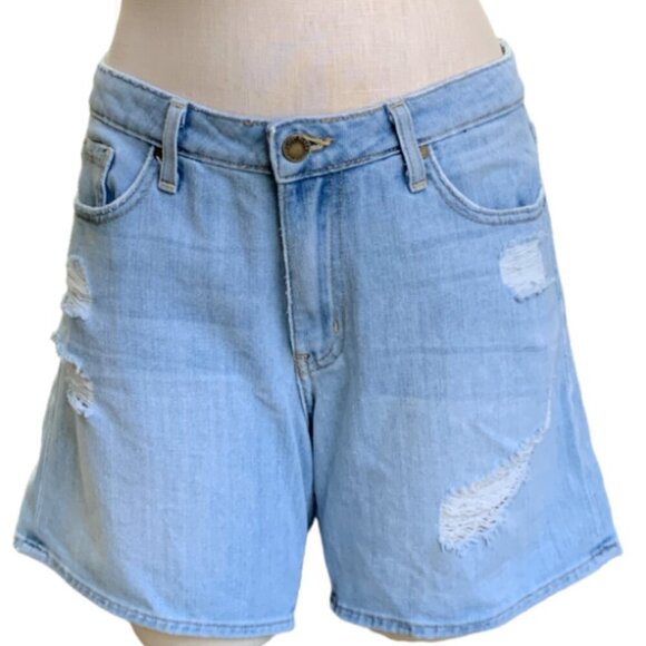 JBD Just Black Distressed Light Wash Denim Blue Jean Shorts Sz M #12M - Picture 2 of 8